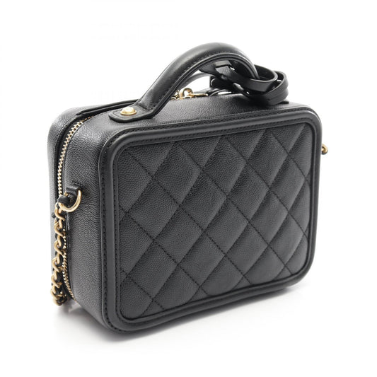 Chanel CC Filigree Small Vanity Bag Leather