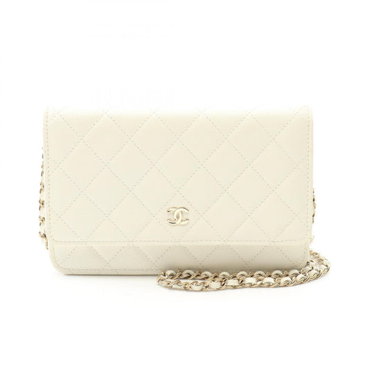 Chanel Matelasse Leather Shoulder Bag White
