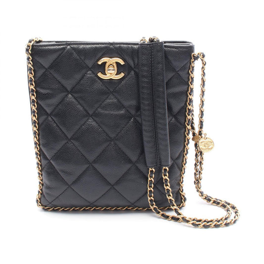 Chanel Small Shopping Bag Black Leather