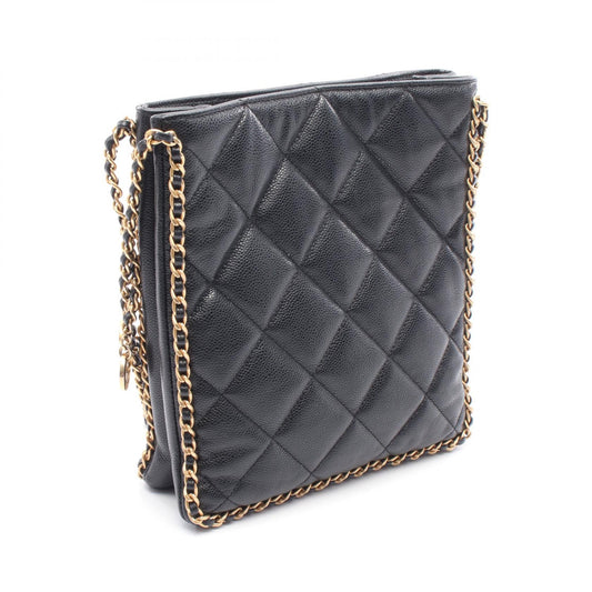 Chanel Small Shopping Bag Black Leather