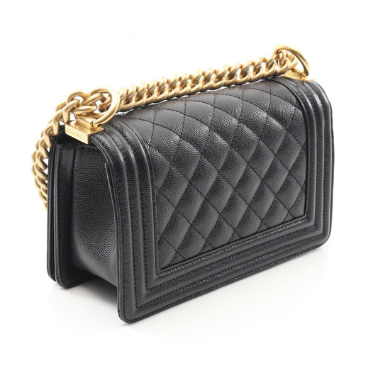 Chanel Boy Small Leather Shoulder Bag Black
