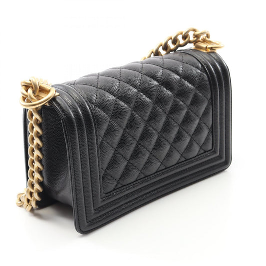 Chanel Boy Small Leather Shoulder Bag Black