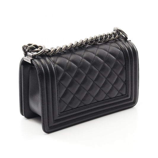 Chanel Boy Small Leather Shoulder Bag Black