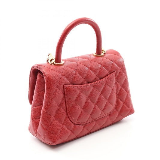 Chanel Coco Handle Flap Handbag Red