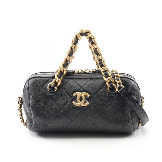 Chanel Matelasse Bowling Bag Lambskin Black
