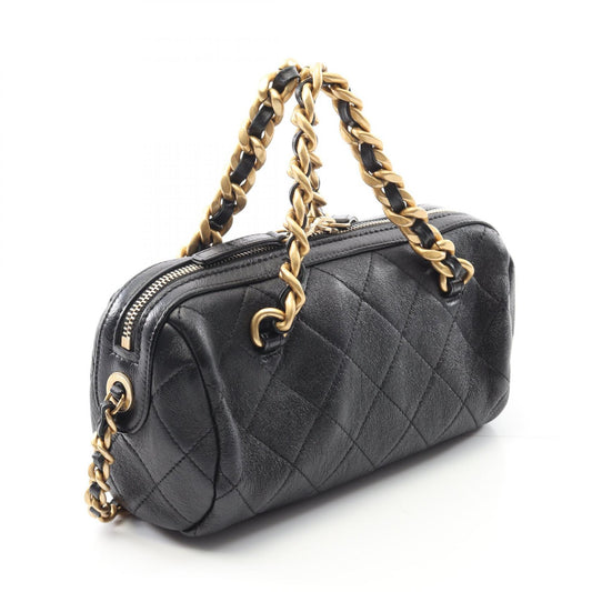Chanel Matelasse Bowling Bag Lambskin Black