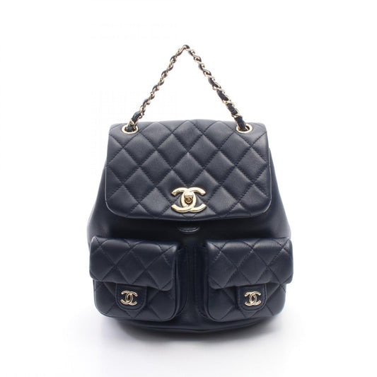 Chanel Matelasse Small Leather Backpack Navy