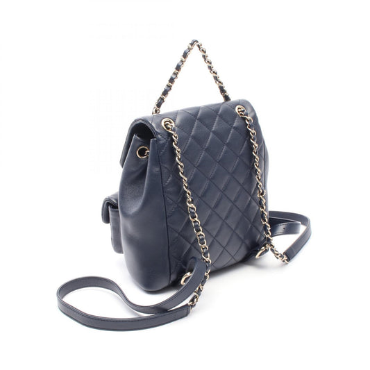 Chanel Matelasse Small Leather Backpack Navy