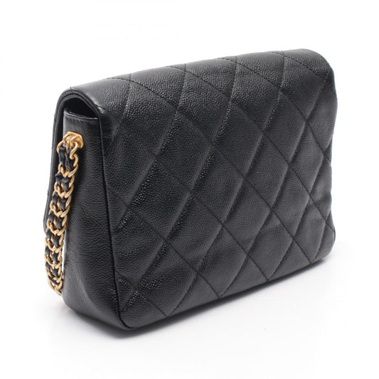 Chanel Matelasse Shoulder Bag Black Leather