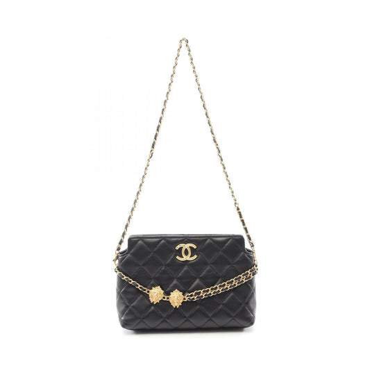 Chanel Lambskin Matelasse Shoulder Bag Black