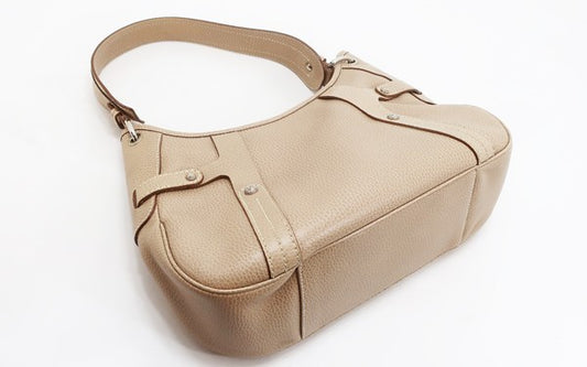 Salvatore Ferragamo Leather Shoulder Bag Beige