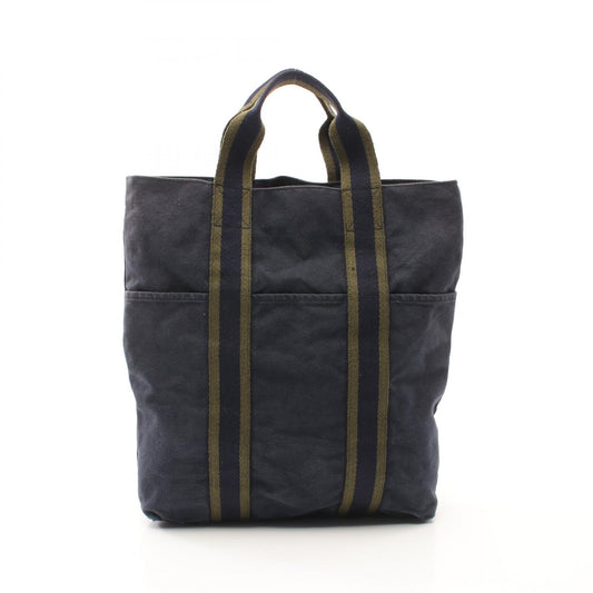 Hermes Canvas Tote Bag Navy/Khaki