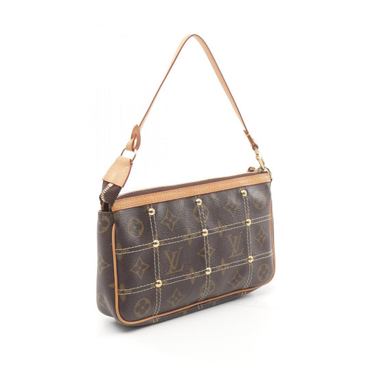 Louis Vuitton Rivet Pochette Handbag Monogram Brown