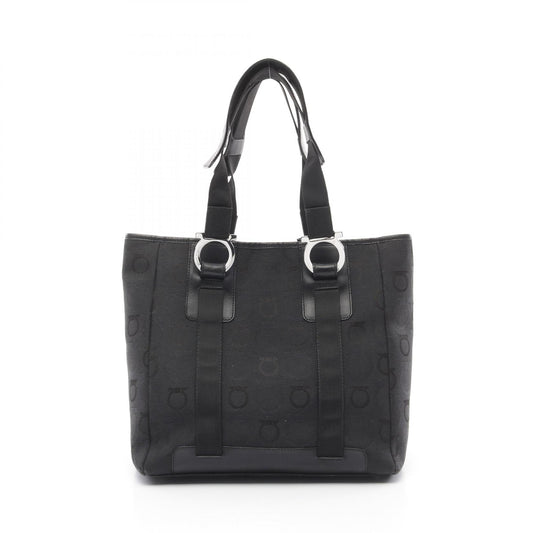 Salvatore Ferragamo Gancini Canvas Leather Tote Bag