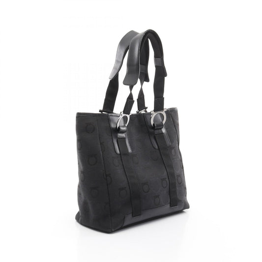 Salvatore Ferragamo Gancini Canvas Leather Tote Bag