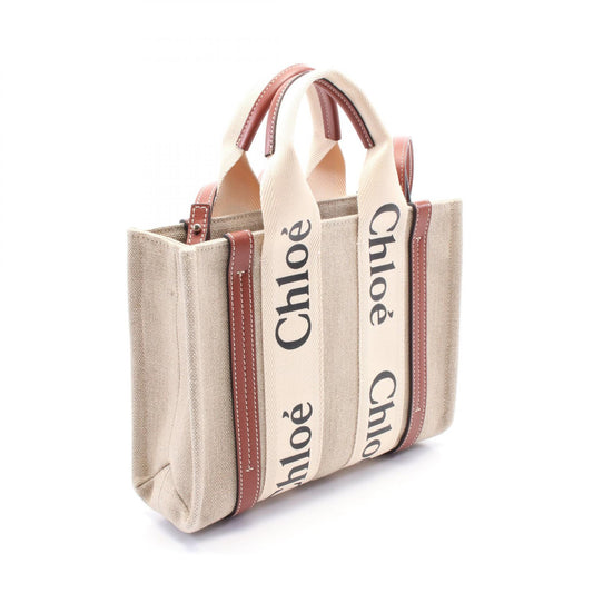 Chloe Woody Small Fabric Leather Handbag