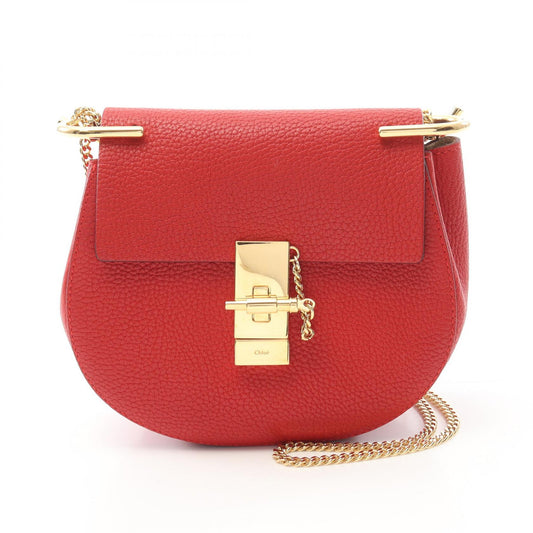 Chloe Drew Leather Shoulder Bag Red