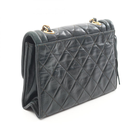Chanel Lambskin Matelasse Shoulder Bag Green