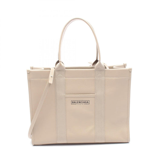Balenciaga Leather Canvas Hardware Tote Bag
