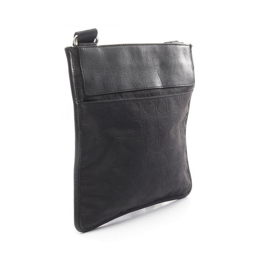 Salvatore Ferragamo Gancini Leather Nylon Shoulder Bag