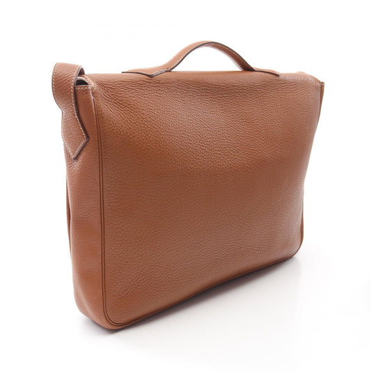 Hermes Victoria Leather Messenger Bag Brown
