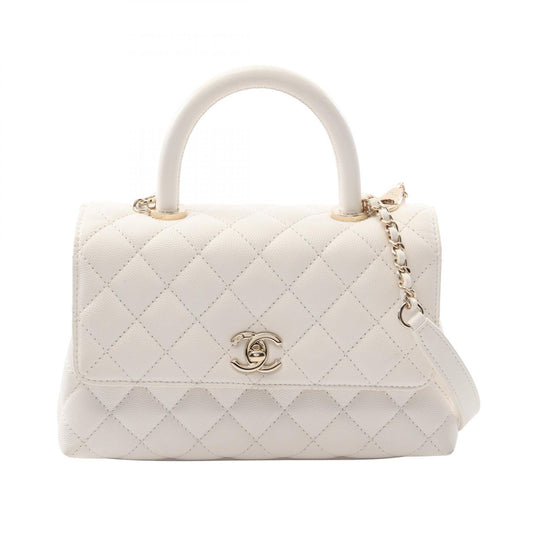 Chanel Caviar Skin Coco Handle Flap Handbag A92990