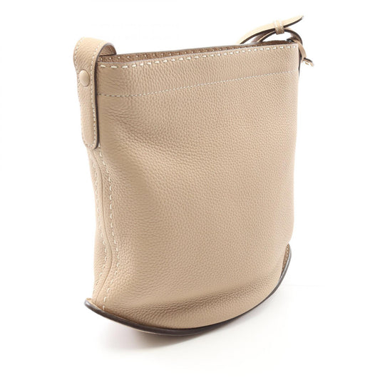 Delvaux Leather Shoulder Bag Beige