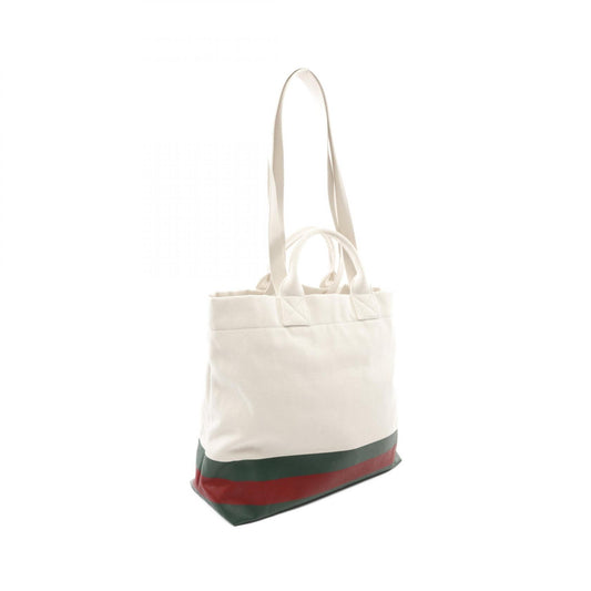 Gucci Embossed Logo Canvas Tote Bag