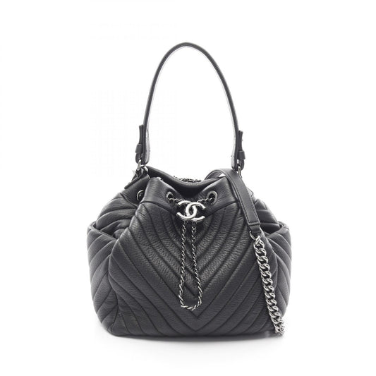 Chanel Chevron V-Stitch Leather Handbag A91273