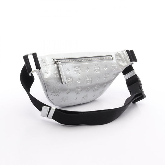 MCM Leather Belt Bag Silver