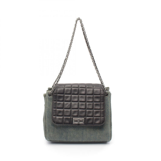 Chanel 2.55 Chocolate Bar Shoulder Bag Denim Lambskin