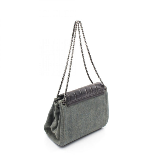 Chanel 2.55 Chocolate Bar Shoulder Bag Denim Lambskin