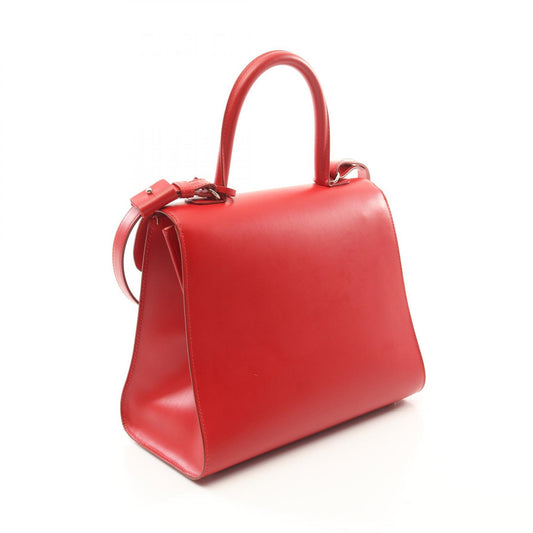 Delvaux Brillant MM Leather Handbag Red