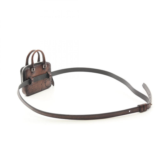 Berluti Leather Anjou Nano Script Waist Bag