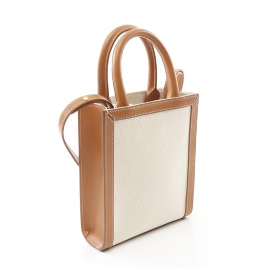 Celine Mini Vertical Cabas Canvas Leather Handbag