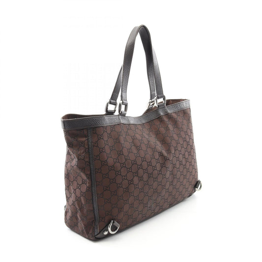 Gucci Abbey GG Nylon Leather Tote Bag