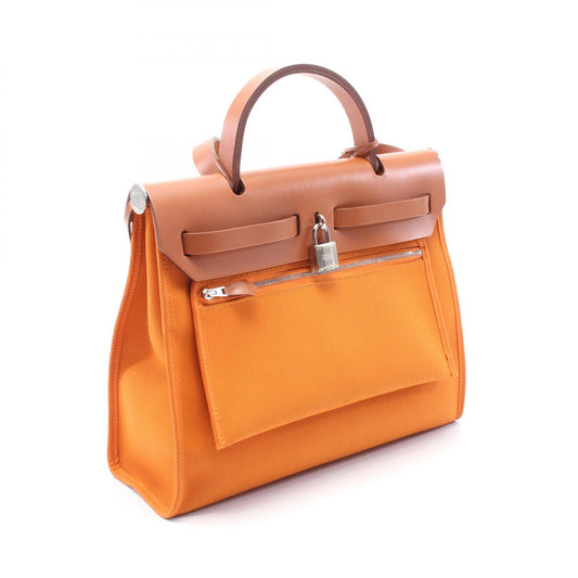Hermes Aile Bag Zip PM Leather Canvas Handbag