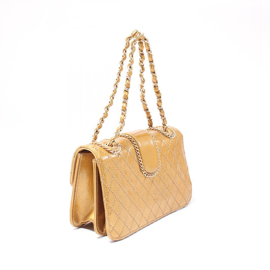 Chanel Patent Leather Shoulder Bag Gold