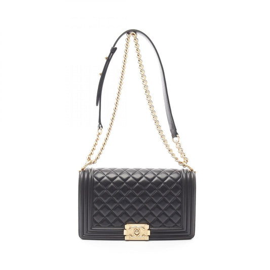 Chanel Boy Lambskin Shoulder Bag Black