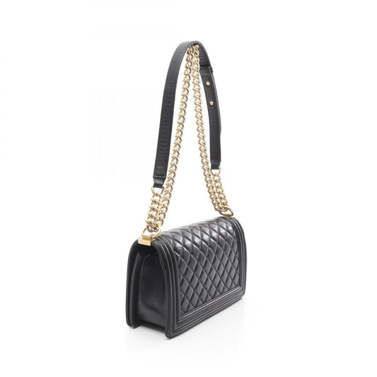 Chanel Boy Lambskin Shoulder Bag Black