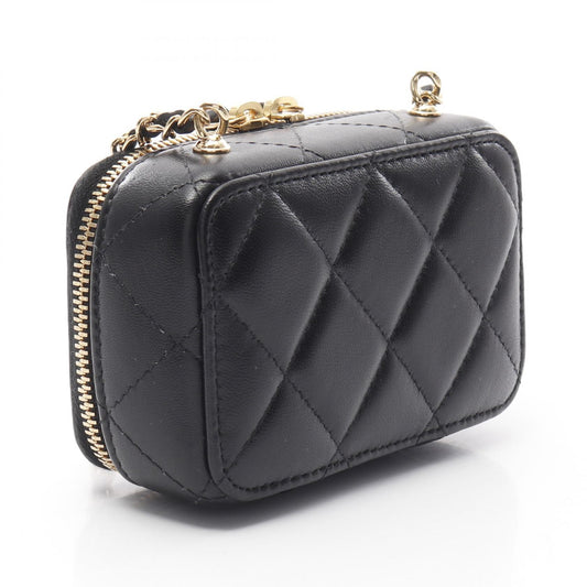 Chanel Lambskin Matelasse Vanity Mini Card Case Shoulder Bag AP3002