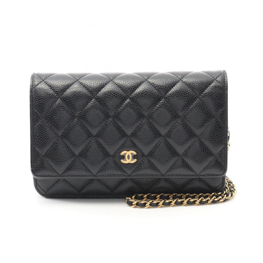 Chanel Caviar Skin Matelasse Shoulder Bag Black