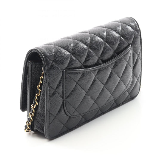 Chanel Caviar Skin Matelasse Shoulder Bag Black