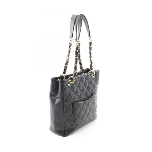 Chanel Matelasse PST Tote Bag Black Leather