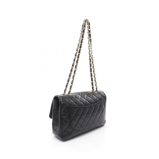 Chanel Caviar Skin Single Flap Shoulder Bag Black