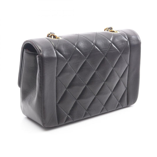 Chanel Lambskin Diana Flap Shoulder Bag Black