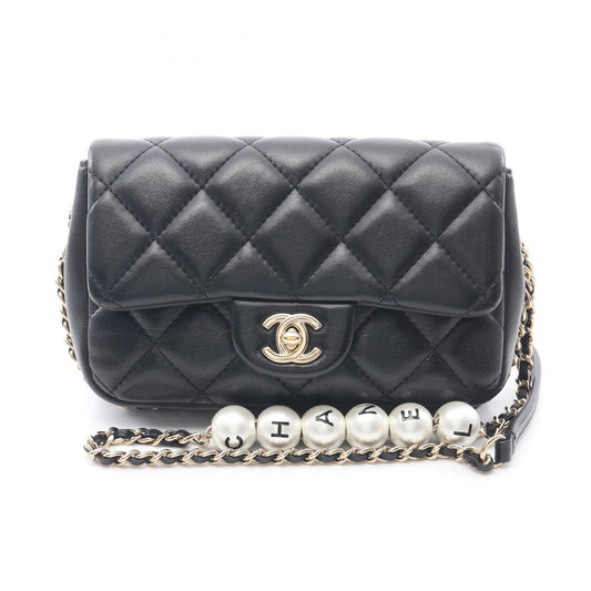 Chanel Lambskin Matelasse Chain Around Pearl Shoulder Bag