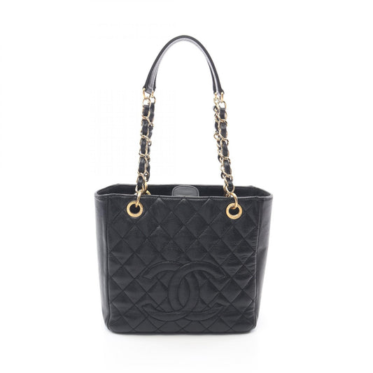 Chanel Matelasse PST Tote Bag Black Leather