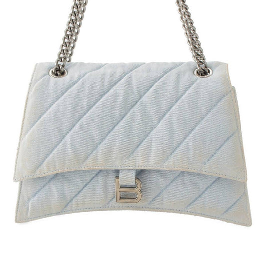 Balenciaga Denim B Logo Chain Shoulder Bag
