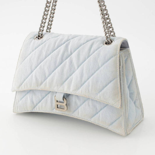 Balenciaga Denim B Logo Chain Shoulder Bag